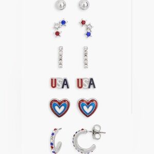 Nordstrom Leith Patriotic USA 4th of July Earring Set. Never worn